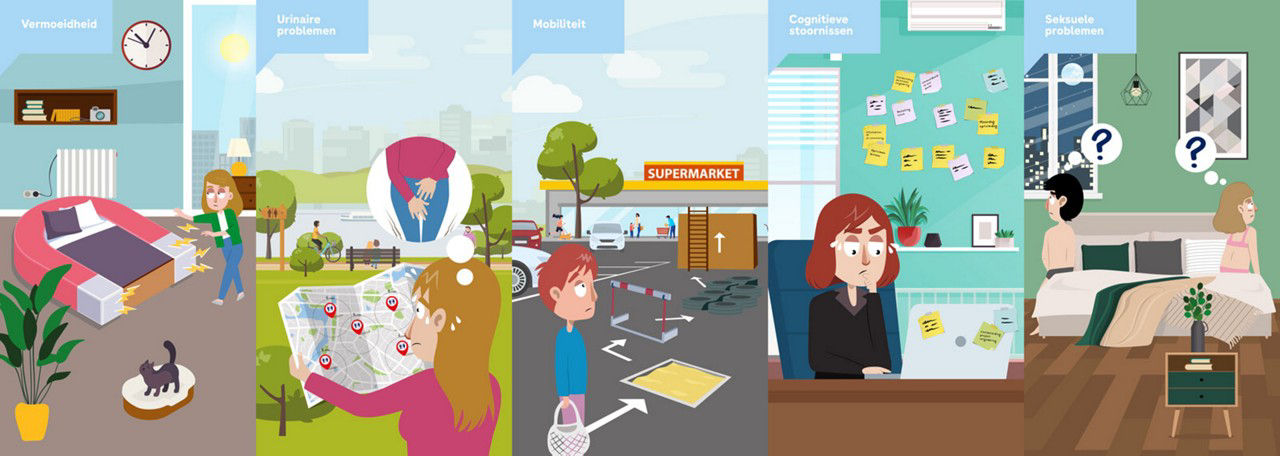 illustratie onzichtbare symptomen bij MS