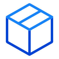 Blue icon of package
