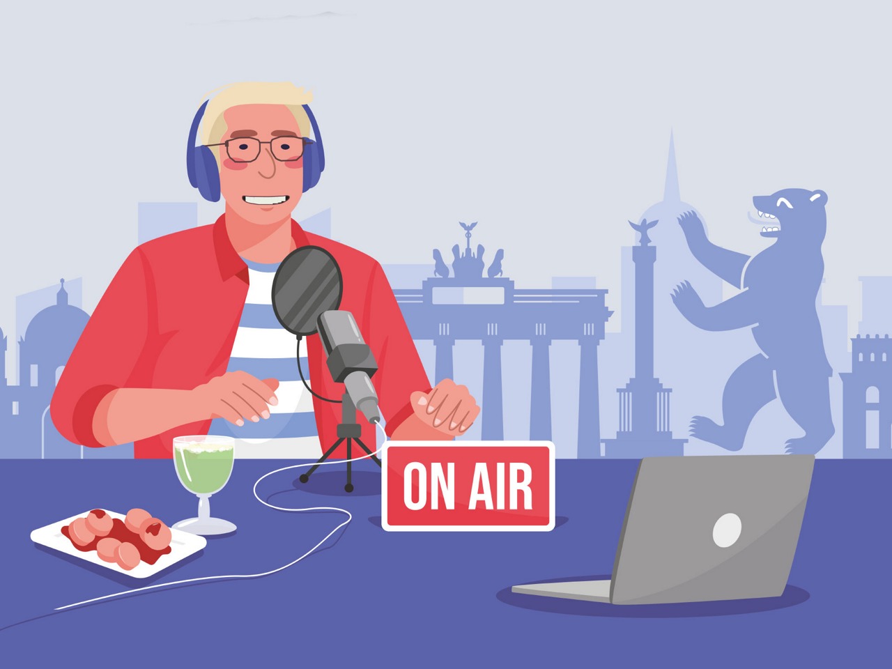Onkologie Podcast vom Europäischen Krebskongress - Illustration von Harald Müller-Huesmann