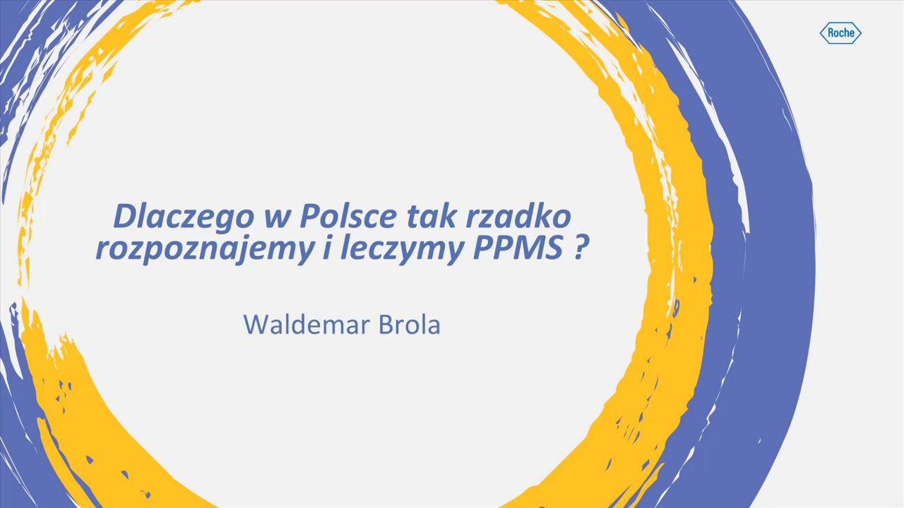 Plansza startowa webinaru "Dlaczego w Polsce tak rzadko rozpoznajemy i leczymy PPMS?"