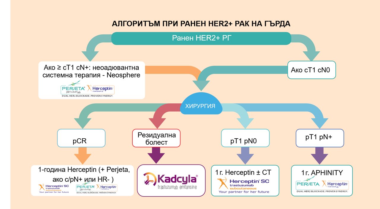 Адювантно лечение при HER2+ рРГ. Проучване APHINITY.