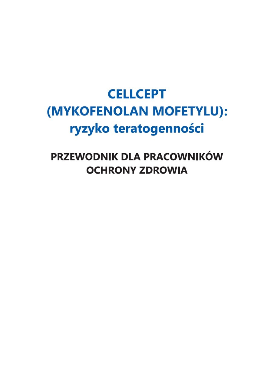 CellCept - Przewodnik dla fachowego personelu medycznego