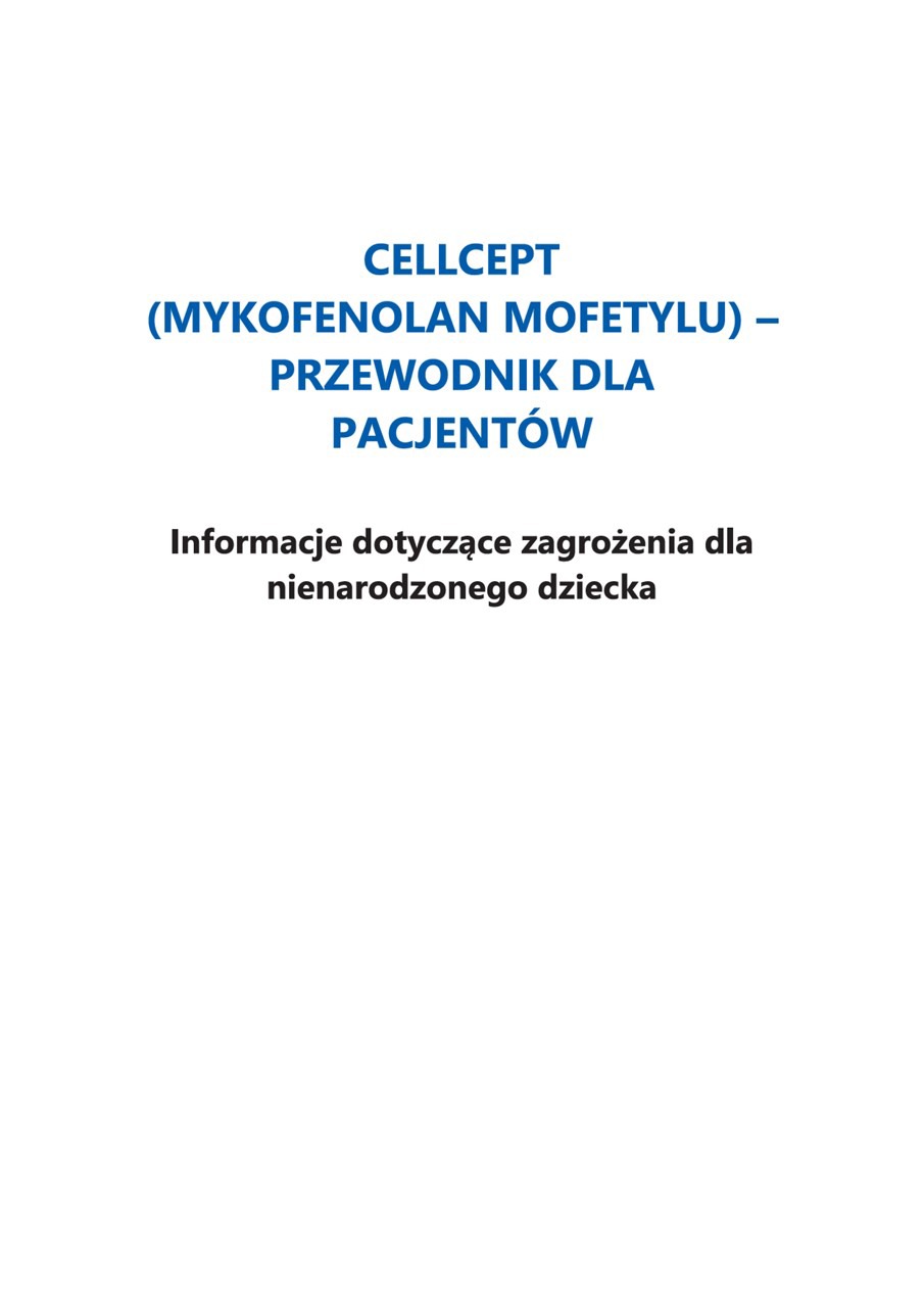 CellCept - Przewodnik dla pacjentów