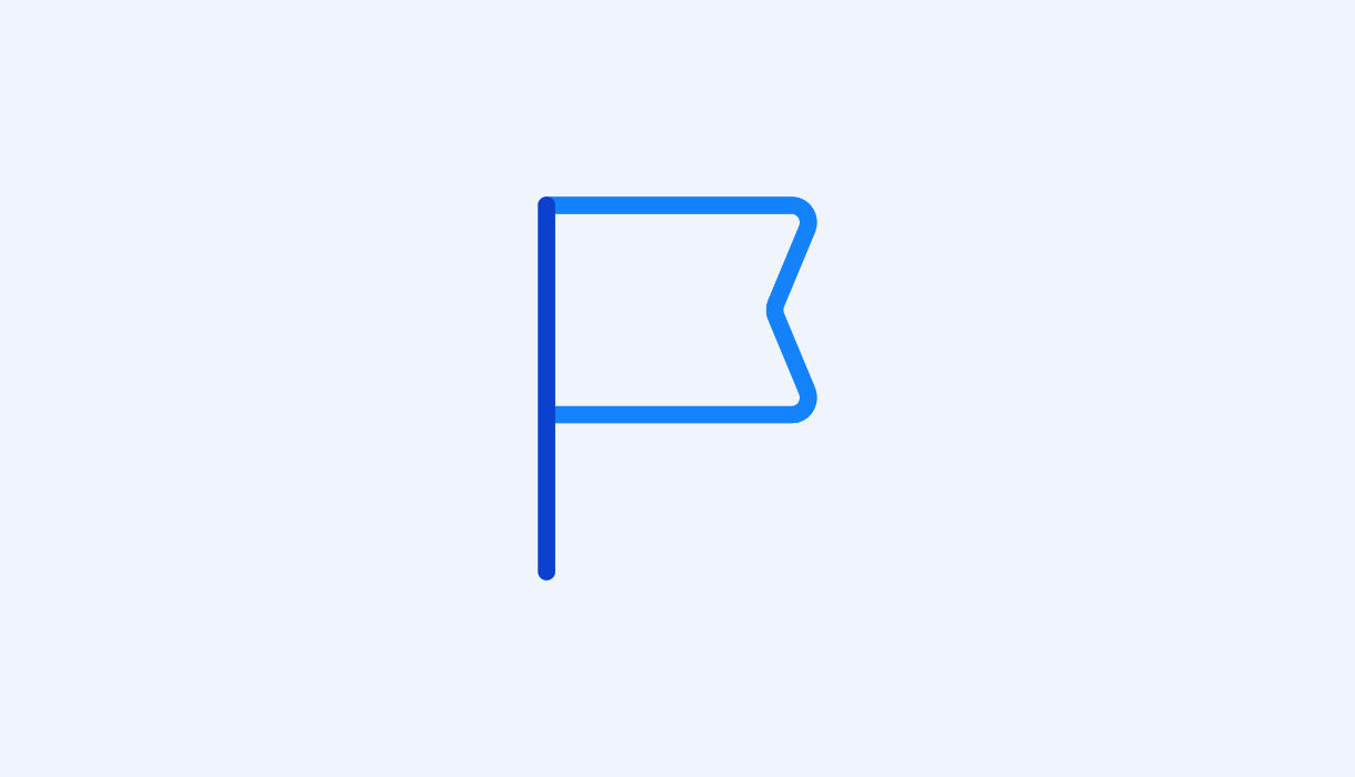 Icon einer Flagge als Zeichen für Neuheit