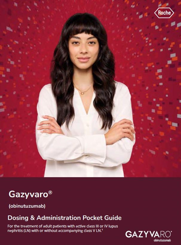 woman with folded arms on red background