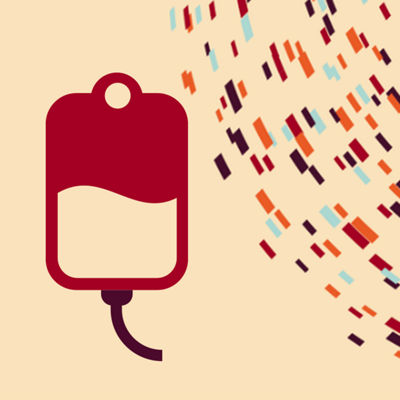 IV bag on patterned background