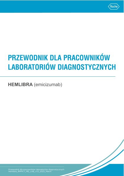 Hemlibra - Przewodnik dla pracowników laboratoriów diagnostycznych