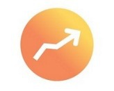 Ikon med en pil med uppåtgående kurva