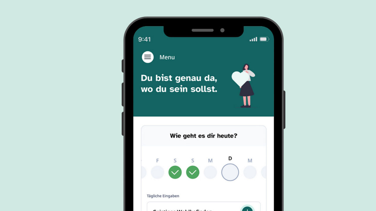 Smartphone zeigt App
