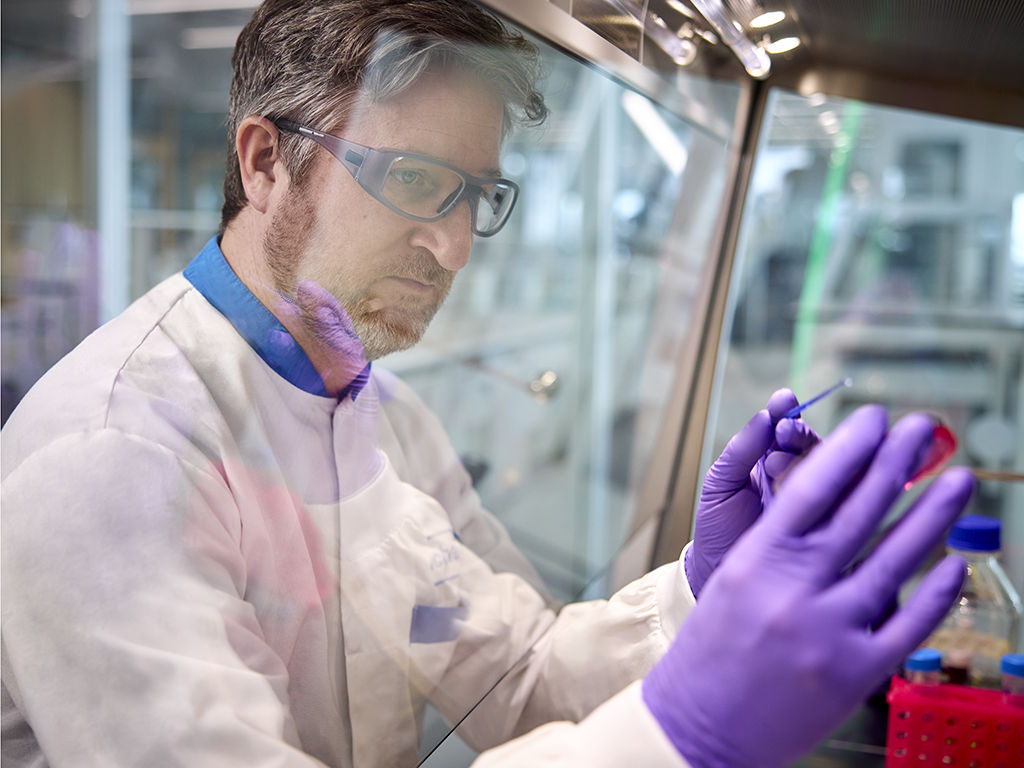 Man performing research in a lab