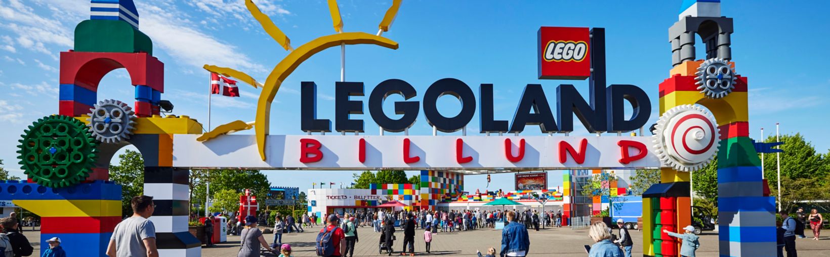 Legoland Billund entrance on a summer day