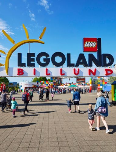 Legoland Billund entrance on a summer day