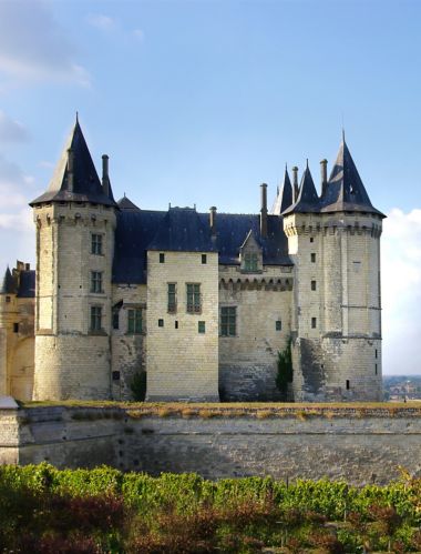 Castillo de Saumur en un día soleado en el Valle del Loira