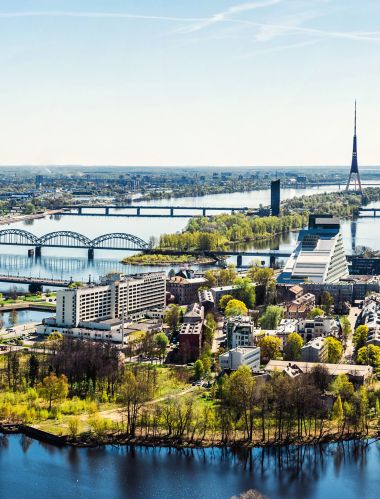 Panorama de la ciudad de Riga. Letonia