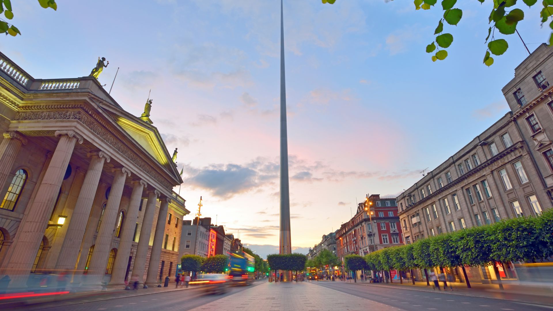 Dublin, Ireland center symbol - spire and  General Post Office