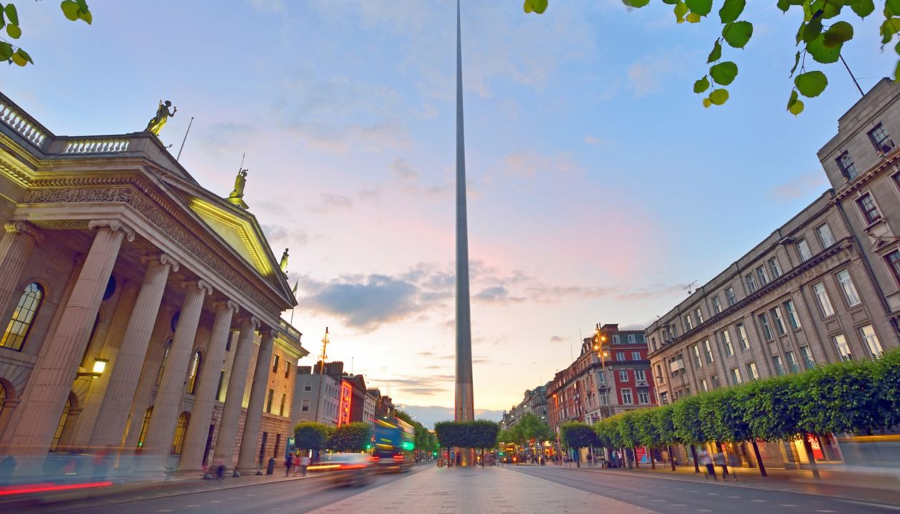 Dublin, Ireland center symbol - spire and  General Post Office