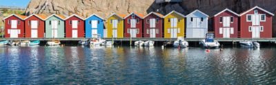 Colourful fishing huts in Smögen, Sweden