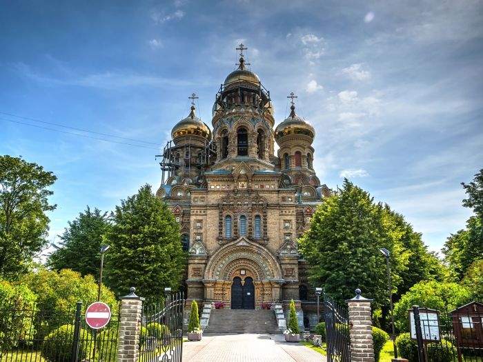 Beautiful orthodox church called Karosta in Latvia