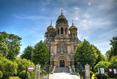 Beautiful orthodox church called Karosta in Latvia