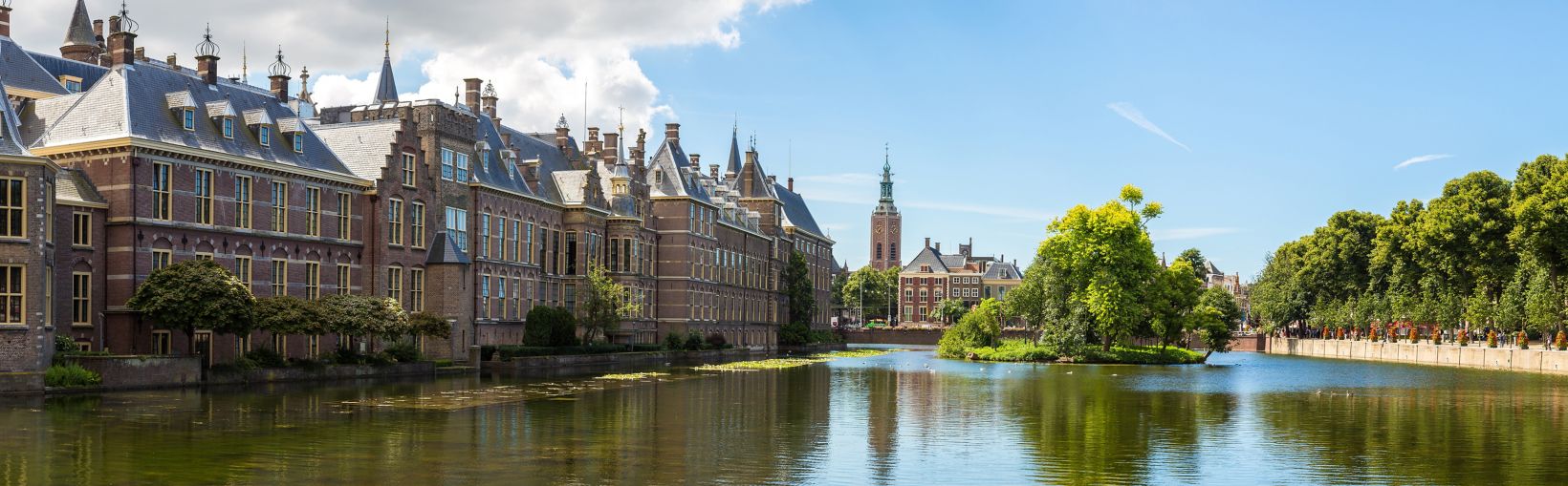 Binnenhof palace, dutch parliament in Hague in a beautiful summer day, The Netherlands