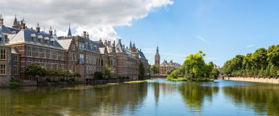 Binnenhof palace, dutch parliament in Hague in a beautiful summer day, The Netherlands