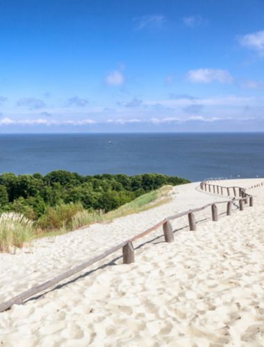 Nida - Curonian Spit and Curonian Lagoon, Nida, Klaipeda, Lithuania. Nida harbour. Baltic Dunes. Unesco heritage. Nida is located on the Curonian Spit 