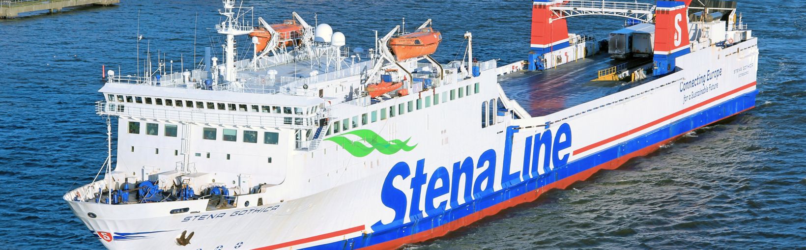 Stena Gothica ferry leaving the port