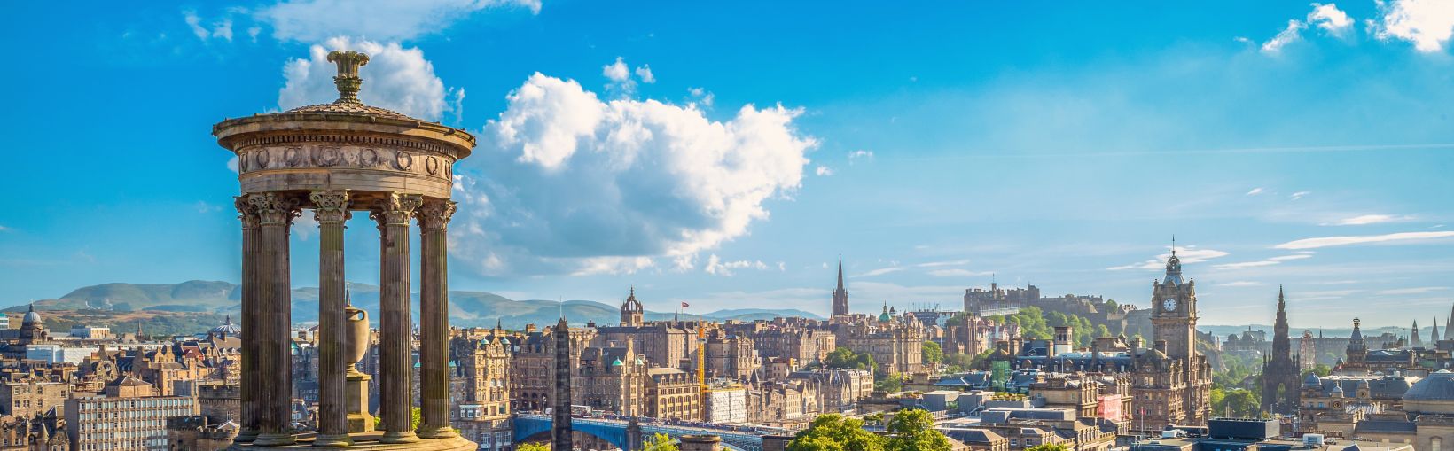 landscape of calton hill, edinburgh, uk