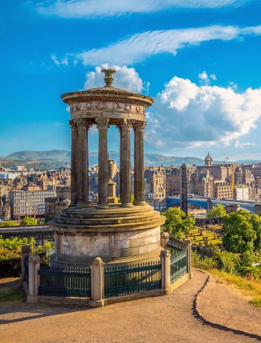 landscape of calton hill, edinburgh, uk