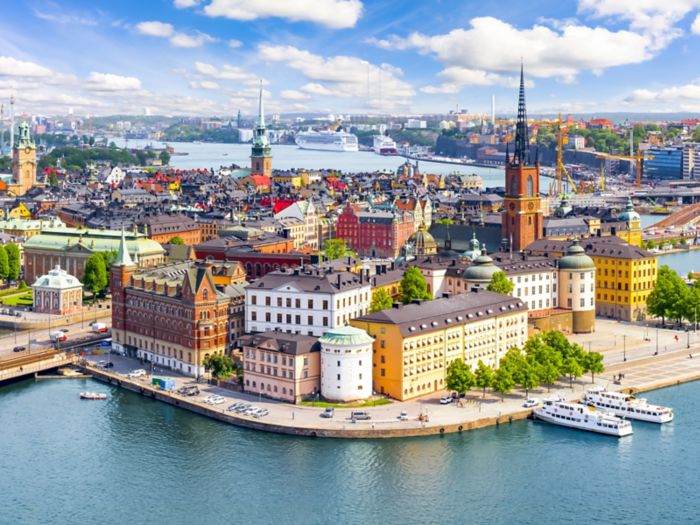 Vue sur la vieille ville de Stockholm en Suède