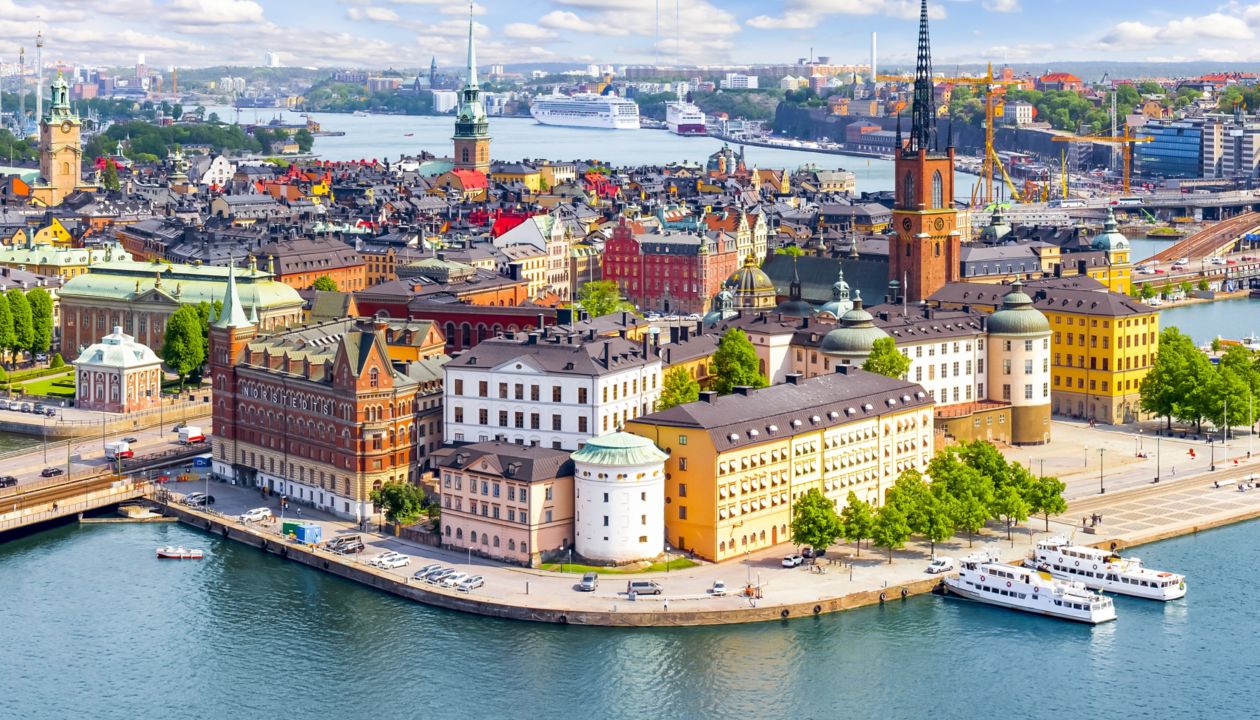 View of Stockholm's old town in Sweden