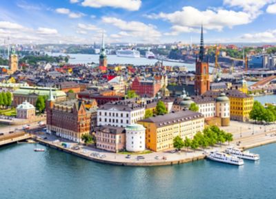 Skats uz Stokholmas vecpilsētu Zviedrijā