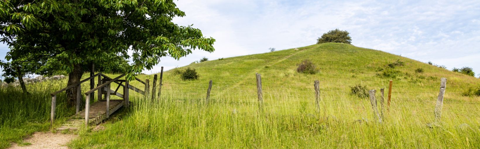 Way in to Brosarp backar, a hilly landscape found in Skane, Sweden.