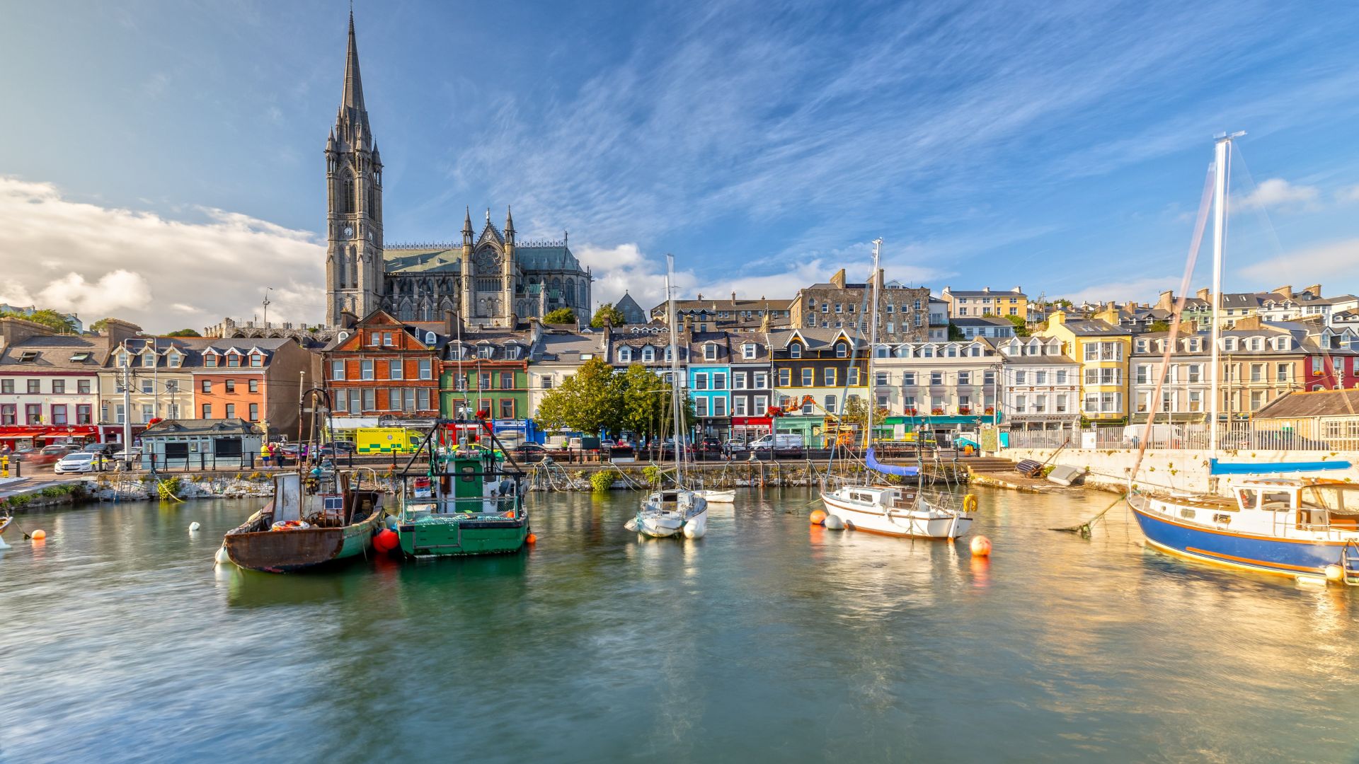 Impression of the St. Colman's Cathedral in Cobh near Cork, Ireland