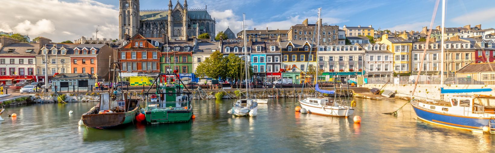 Impression of the St. Colman's Cathedral in Cobh near Cork, Ireland