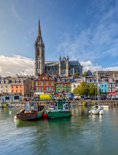 Impression of the St. Colman's Cathedral in Cobh near Cork, Ireland