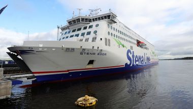 Stena Edda veerboot aangemeerd in belfast haven