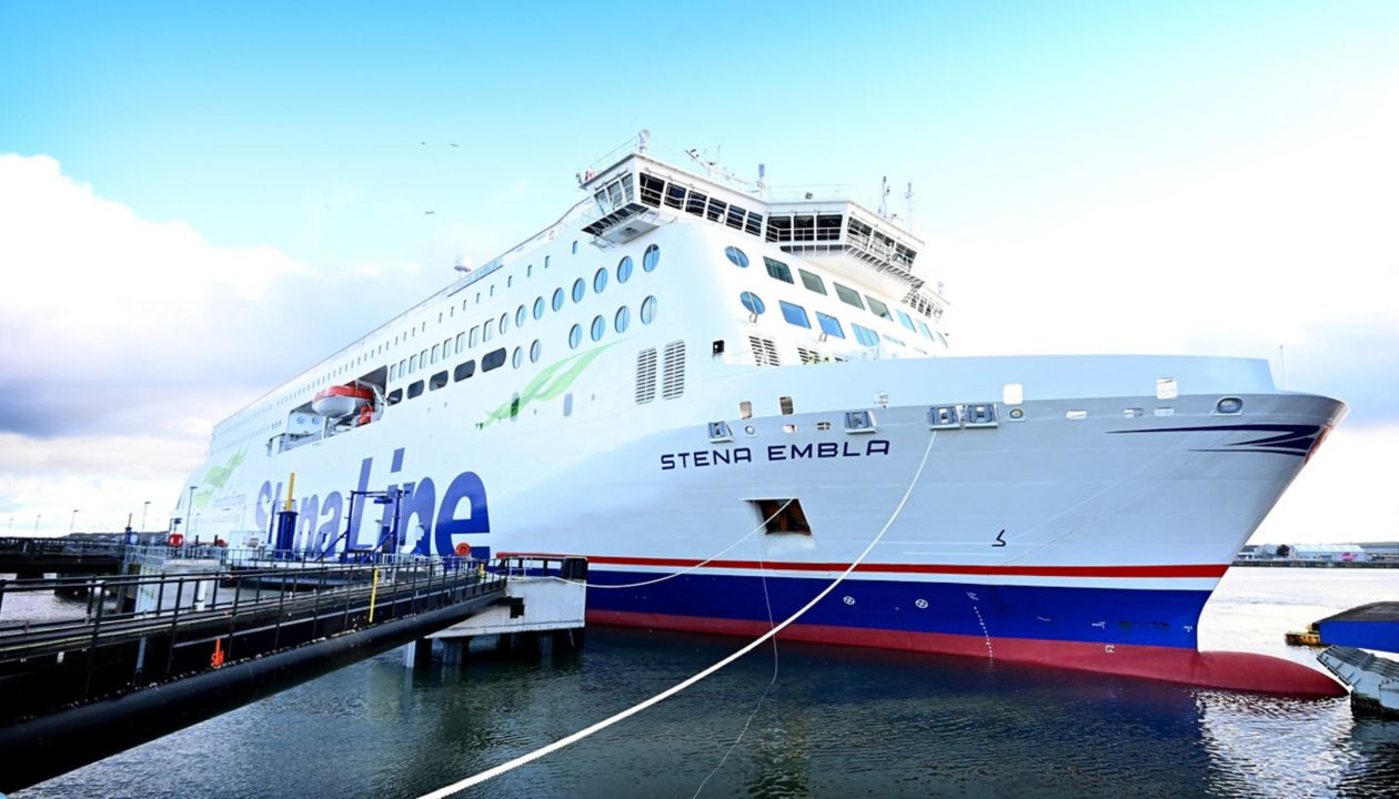 Stena Embla ferry docked at Liverpool Port