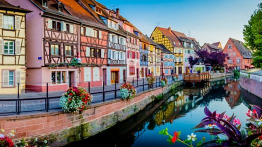 Panoramic view of Colmar Town, Alsace region, France
