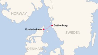 Route map for Frederikshavn – Gothenburg