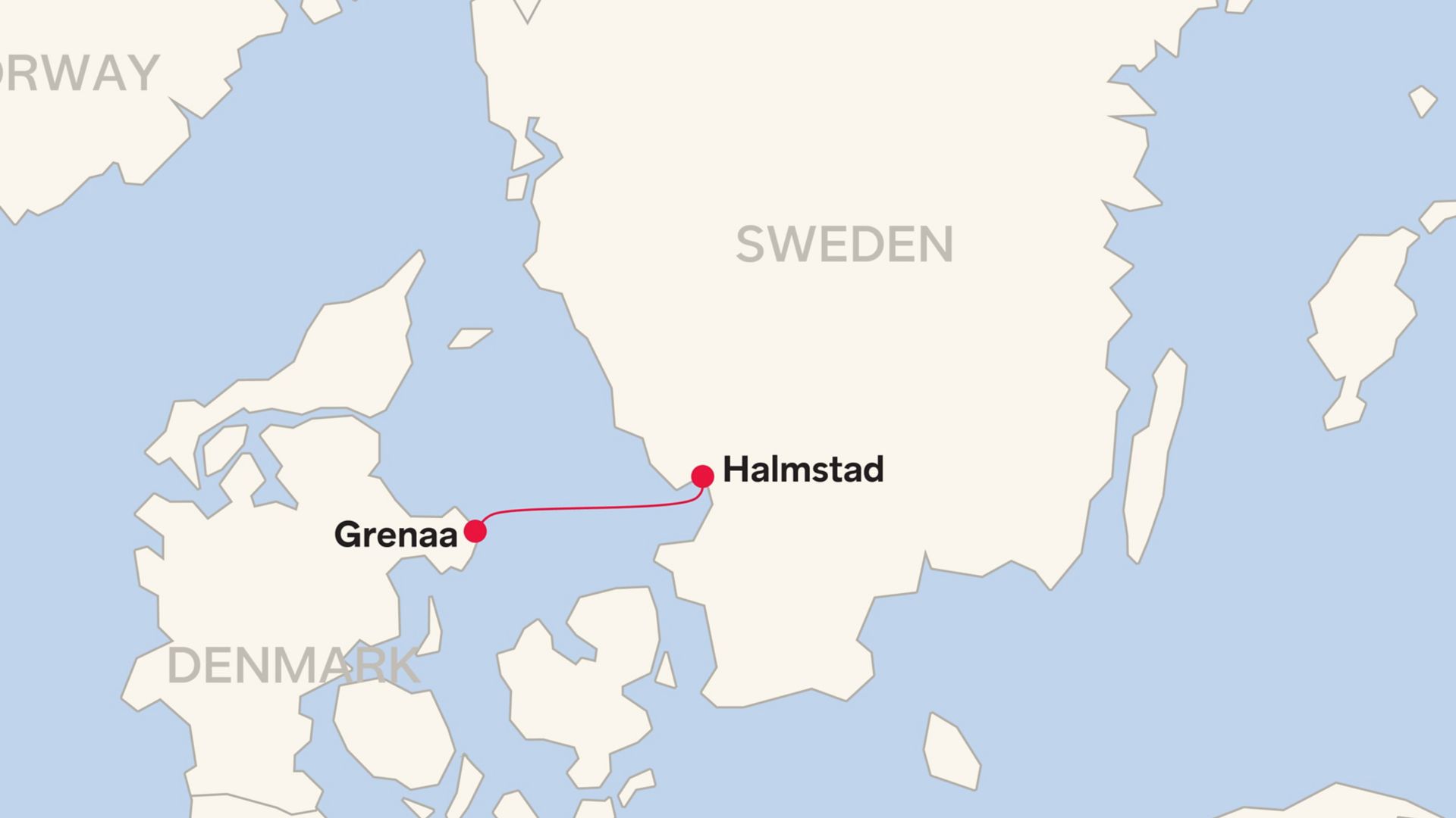 Routemap Halmstad – Grenaa