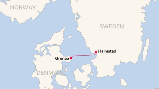 Routemap Halmstad – Grenaa