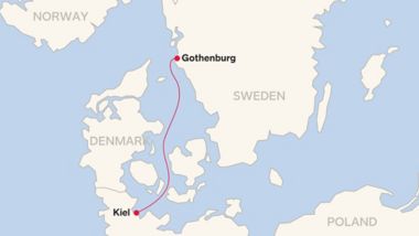 Route map for Kiel – Gothenburg
