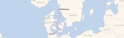 Routemap Kiel – Gothenburg