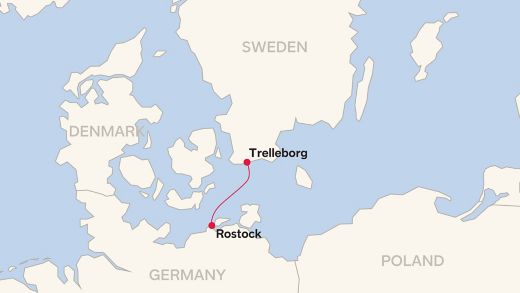 Routemap Rostock – Trelleborg