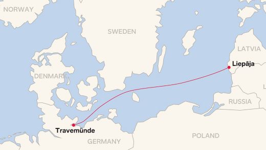 Mapa de ruta para Travemünde – Liepāja