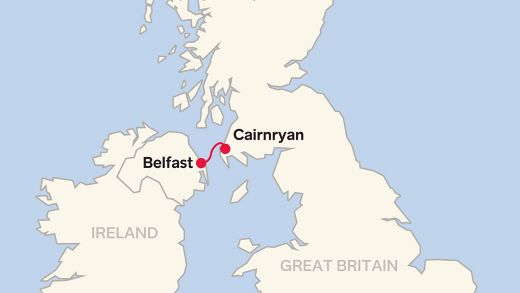 Routemap Belfast - Cairnryan