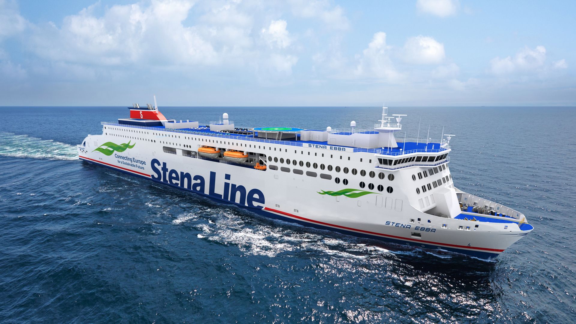 El ferry Stena Ebba de clase e-flexer en alta mar