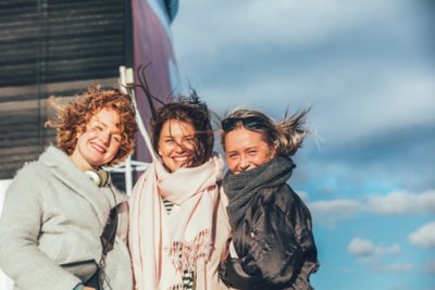 Ladies on ferry deck