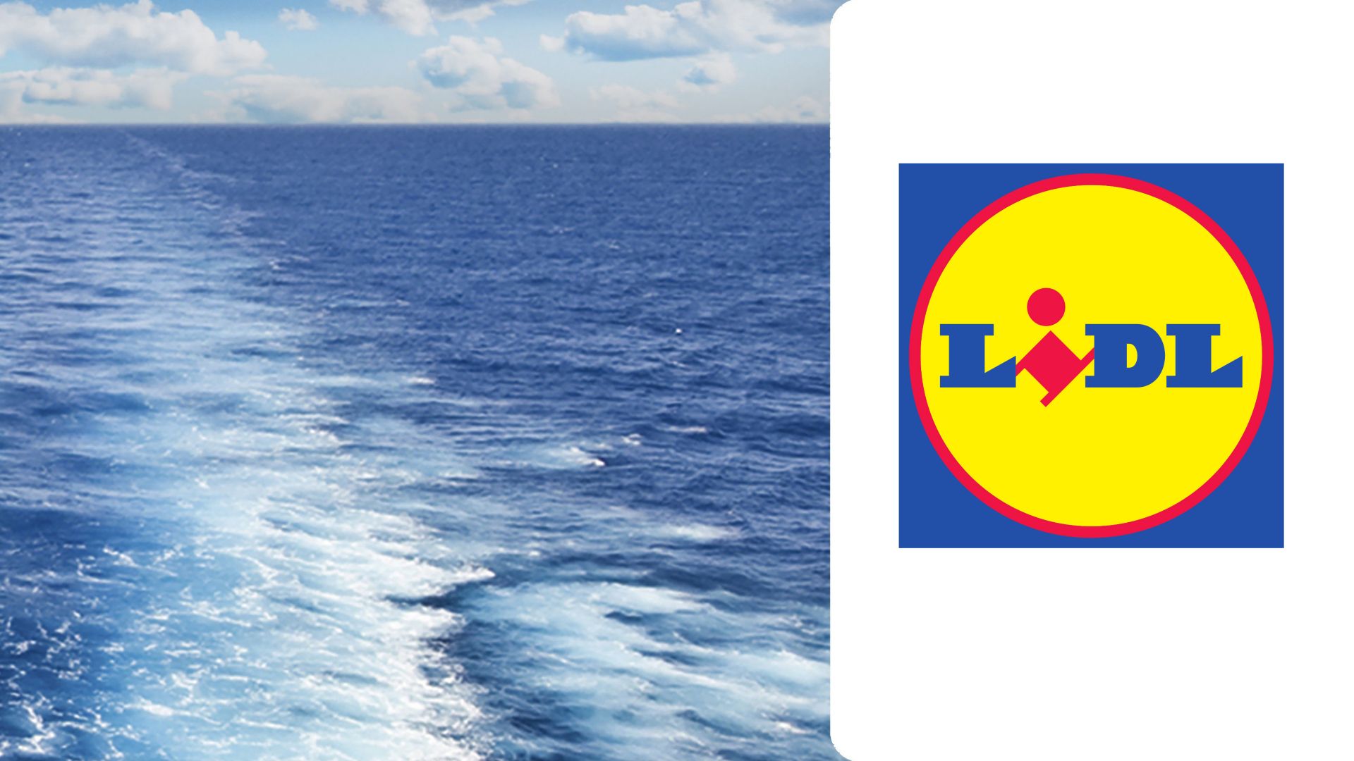 Skeppsvåg med ordet LIdl på en vit bakgrund
